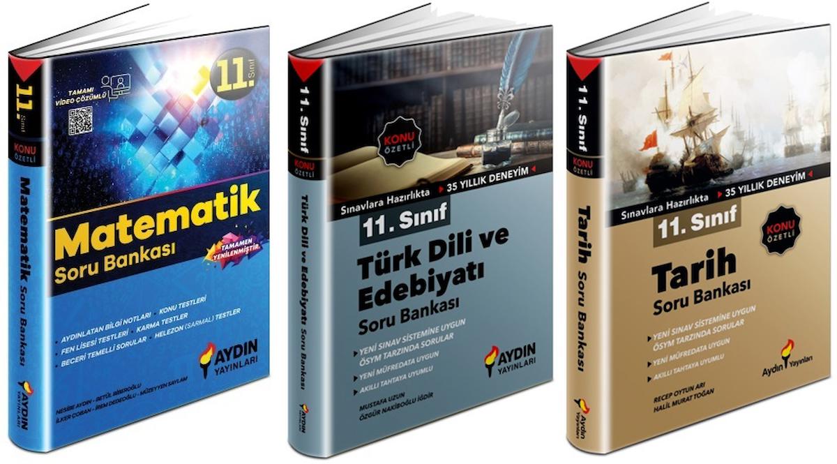 Aydın 11. Sınıf Matematik + Edebiyat + Tarih Soru Seti 3 Kitap 2023