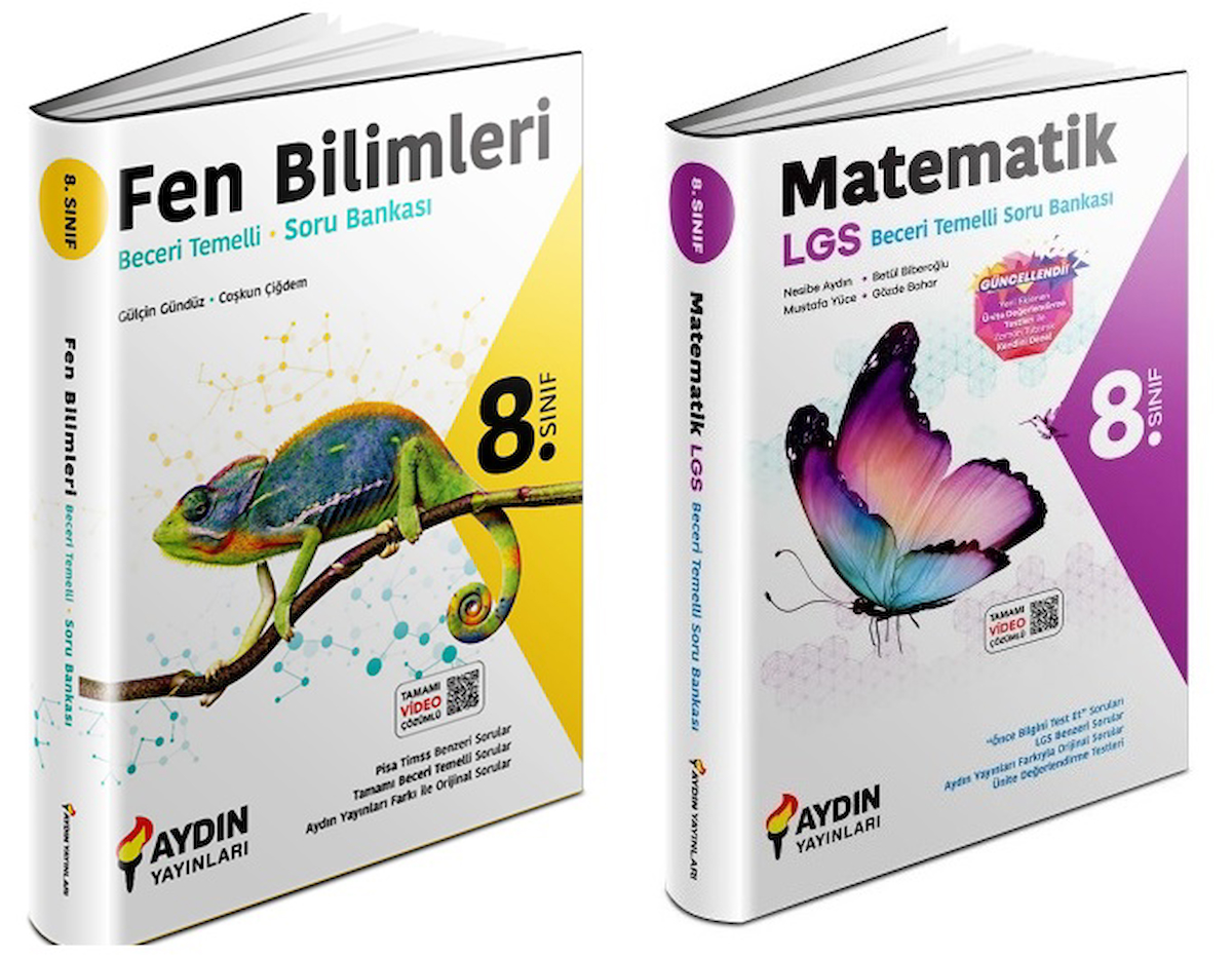 Aydın 2024 8. Sınıf Matematik + Fen Bilimleri Beceri Temelli Soru Seti 2 Kitap