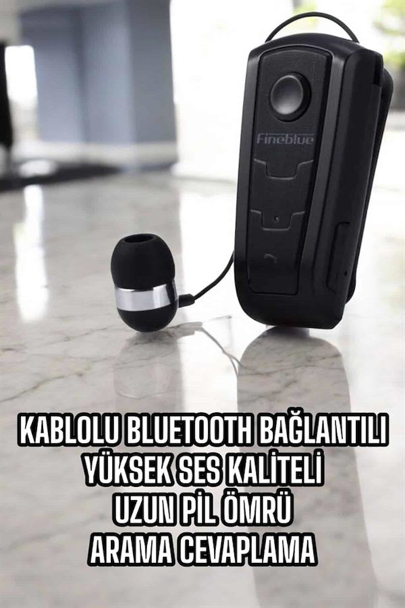 Makaralı Bluetooth Kulaklık Çağrı Cevaplama Kablolu Uzun Pil Ömrü