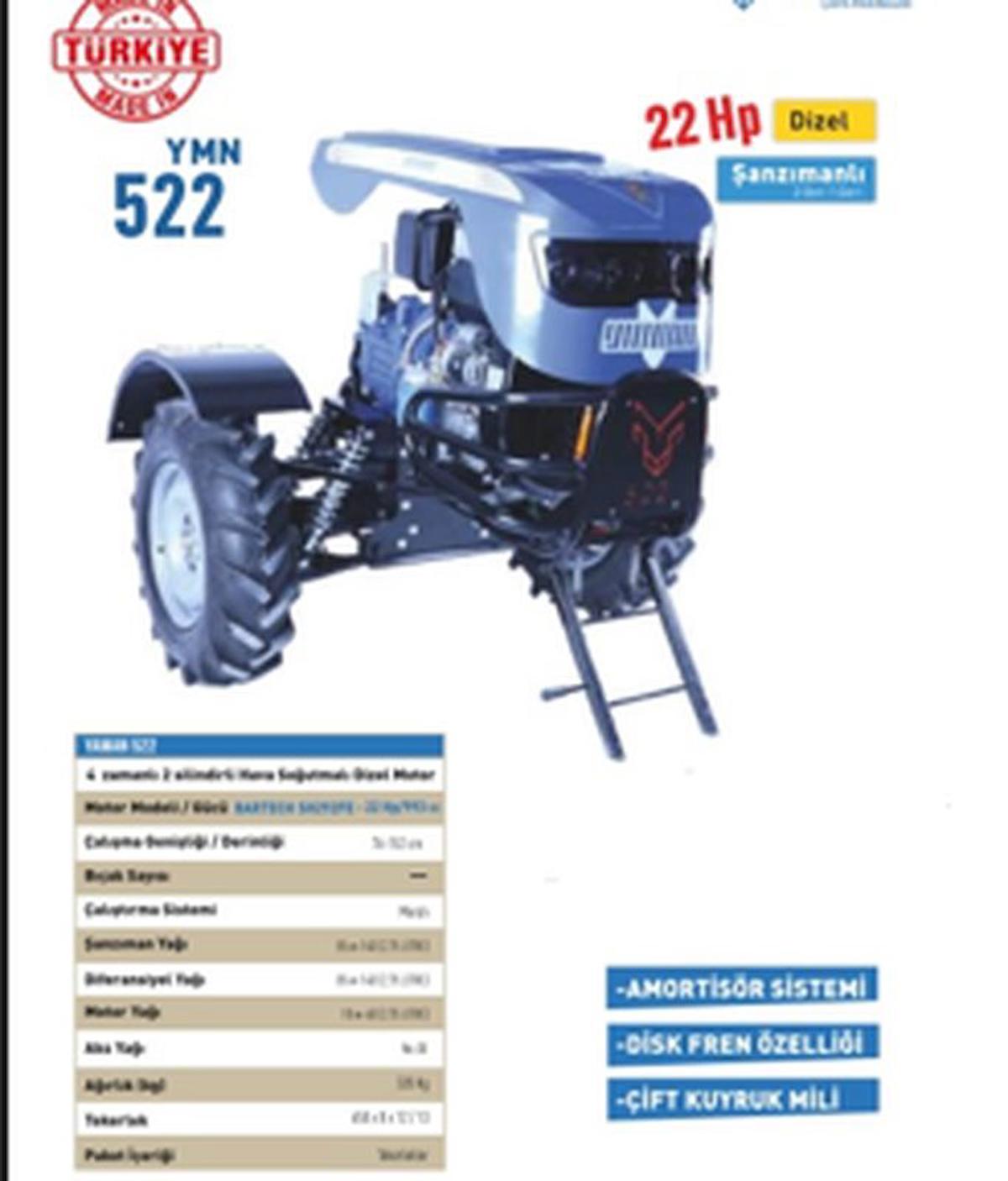 Bartech YMN522 22 Hp Marşlı Dizel Çapa Makinesi