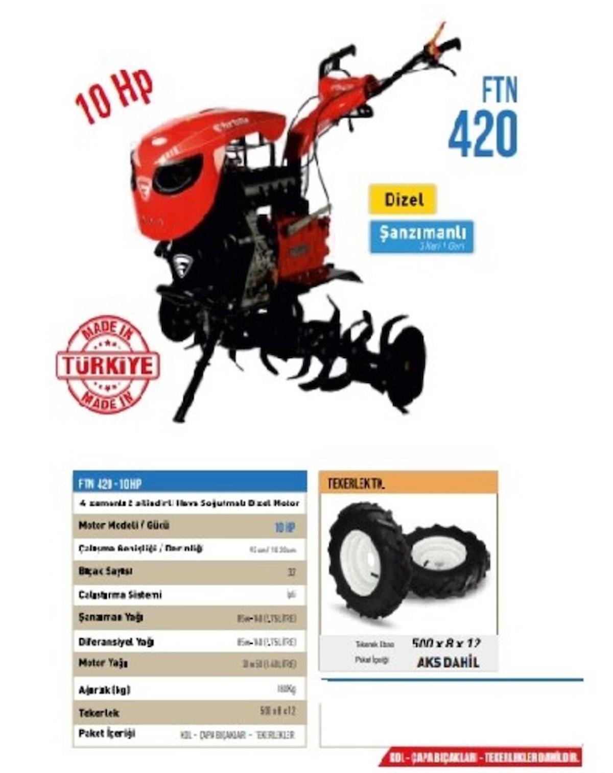 Bartech FTN420 10 Hp İpli Dizel Çapa Makinesi