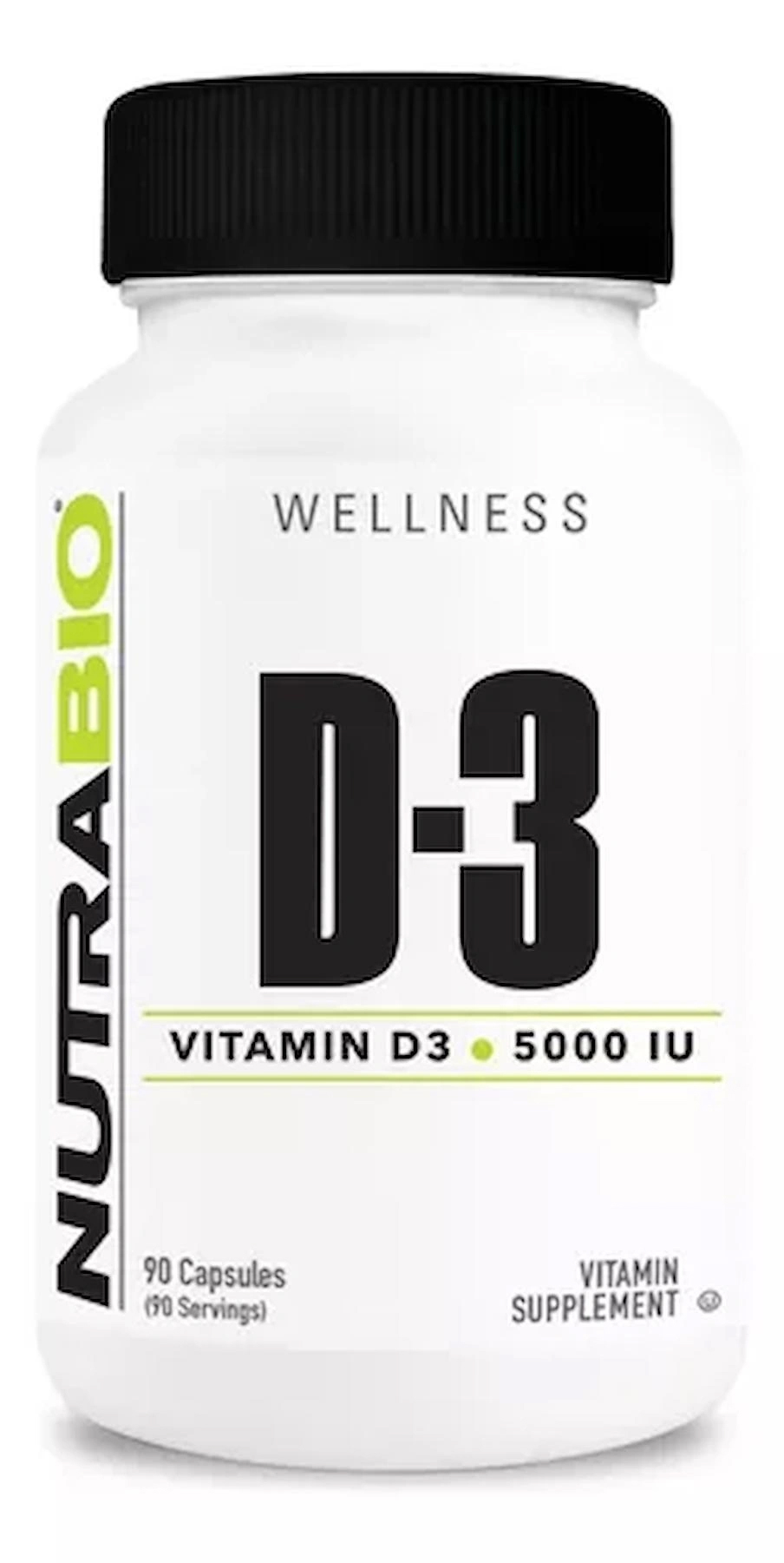 NutraBio, Vitamin D3 125 mcg (5,000 IU), 90 Capsules