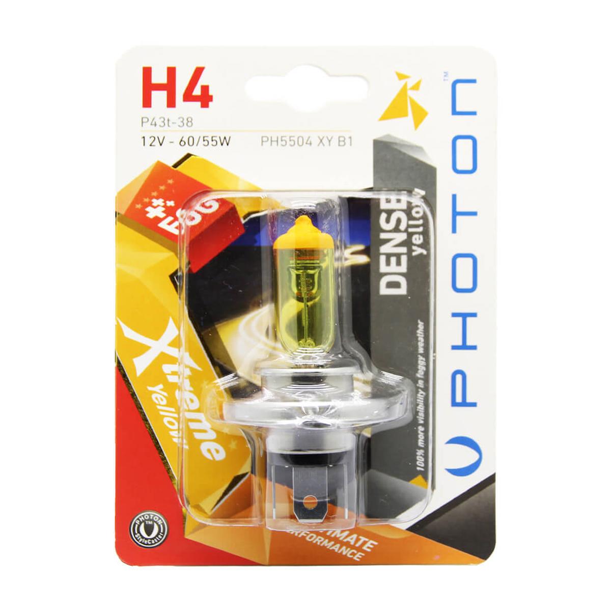 Photon H4 Xtreme Yellow Blister Limon Sarısı Far Ampulü 2 Adet