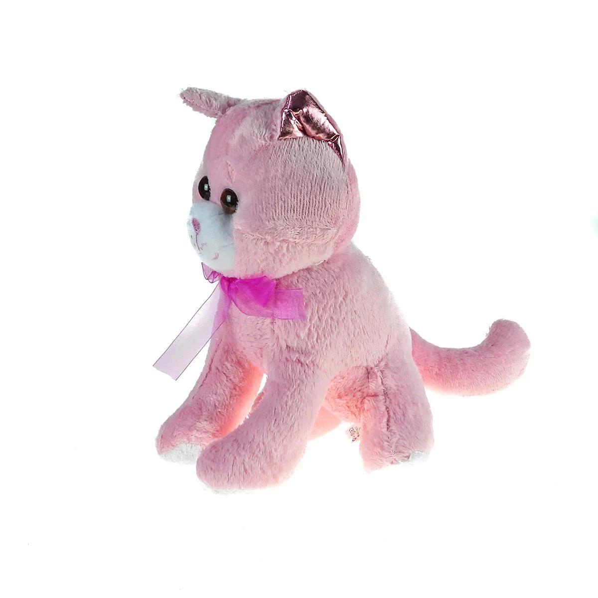 Oyuncak Pelüş Kedi Sevimli Kedi Pembe 30 Cm