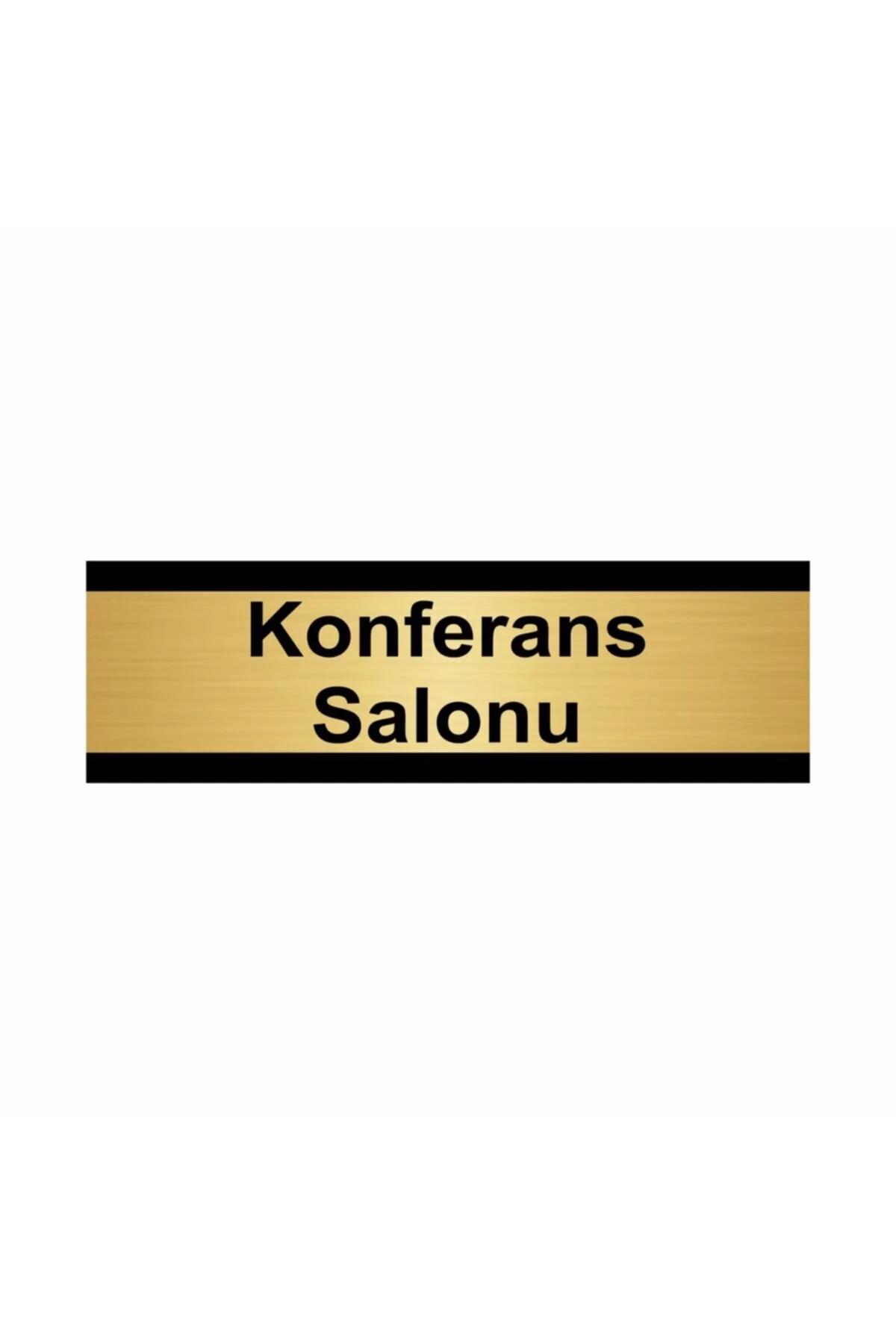 Konferans Salonu 7x20cm Altın Renk Metal Yönlendirme Levhası