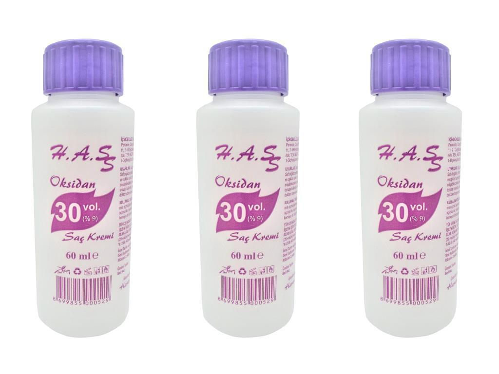 H.A.S Oksidan Peroksit 30 Volüm (%9) 60 Ml. (3 ADET) 