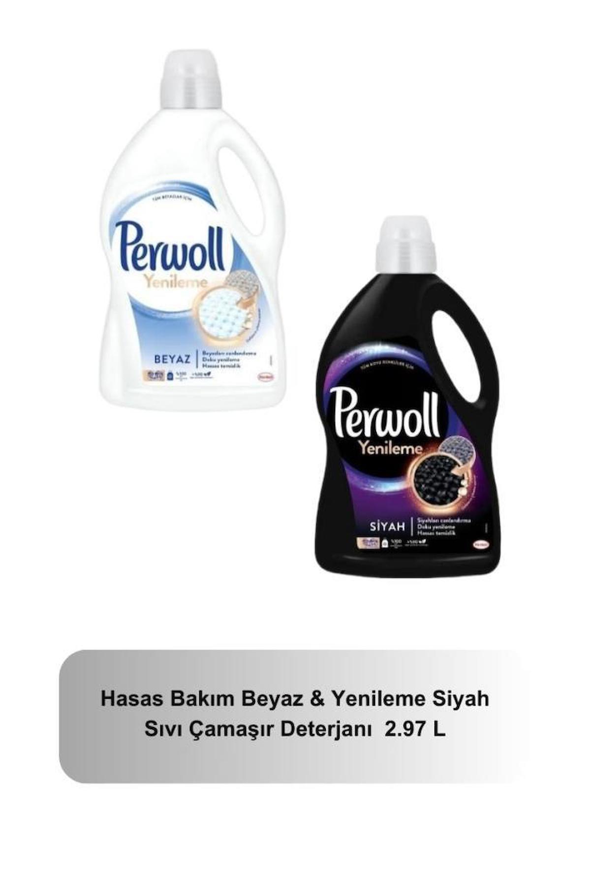 Perwoll Yenileme Beyaz -Yenileme Siyah 2,97 L 54 Yıkama Perwoll Set  