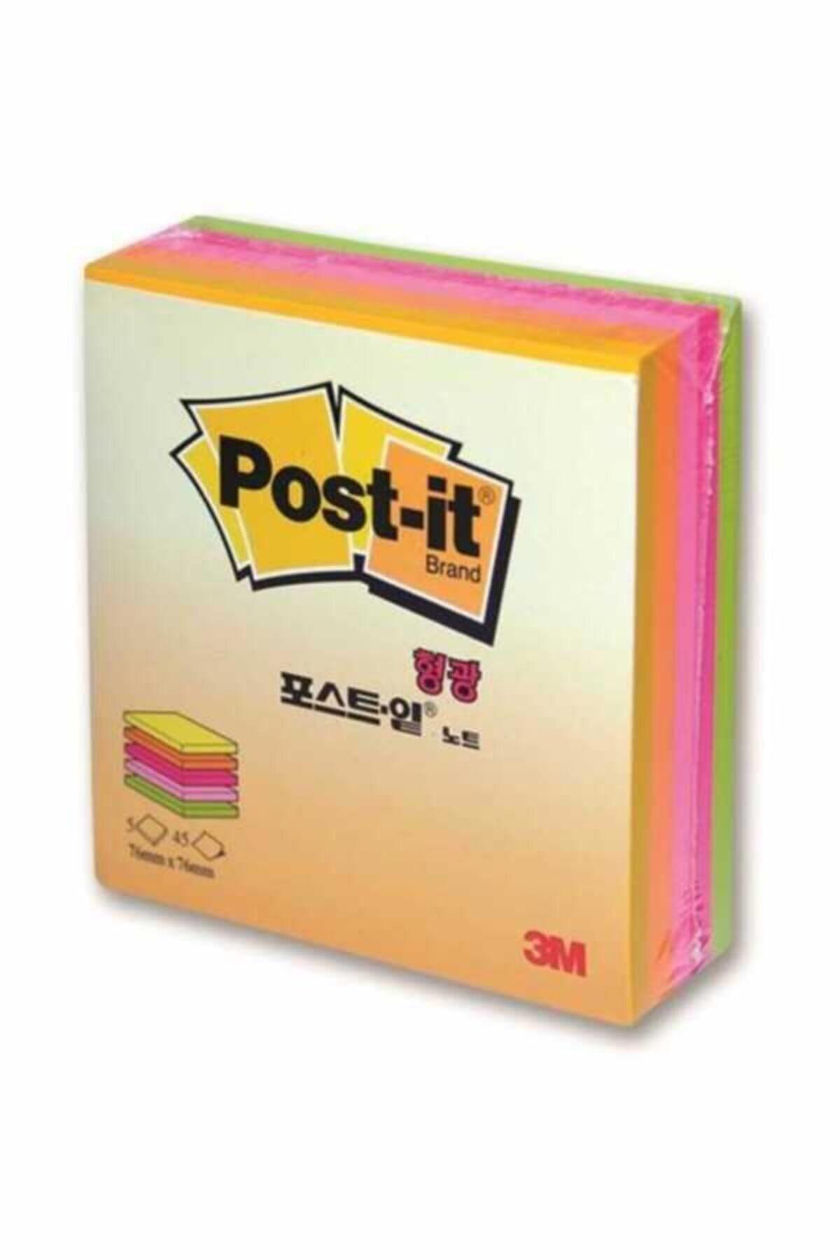 Post-it Küp Not, Neon Renkler, 225 Yaprak, 76mm76mm