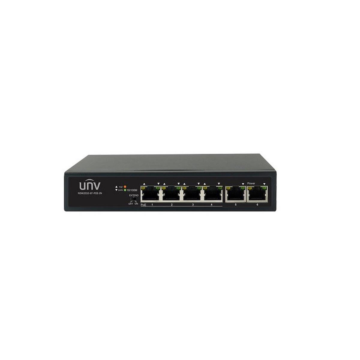 Uniview NSW2020-6T-POE-IN 4 Port 10/100 Poe + 2 Port 10/100 Ethernet 60W Poe Yönetilemez Switch