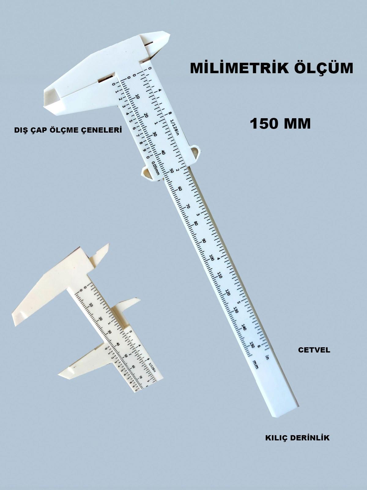 150 Mm Plastik Kumpas Ölçü cihazı Kalınlık Ölçer