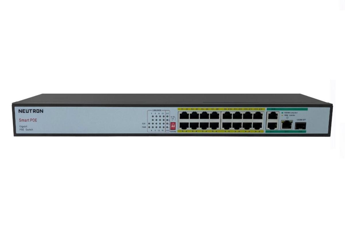 Neutron NT-PS16-260 16 Port Poe 3 port GB Uplink 1 Port GB SFP 250 Metre 260W Poe Switch