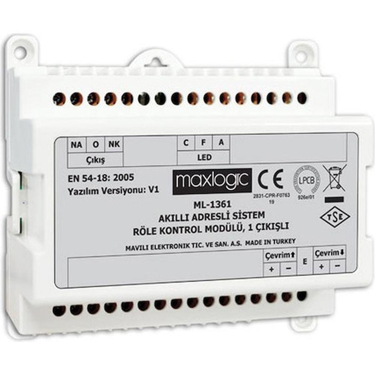 Mavili Maxlogic – ML-1361 – Akıllı adresli sistem röle kontrol modülü, 1 çıkış