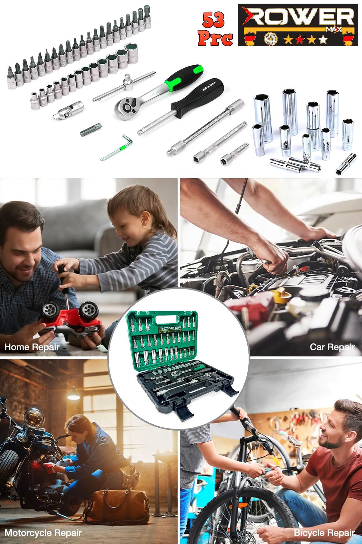 Rowermax Germany Cr-v Max 1/4 Cırcırlı 53 Parça Lokma Anahtar Takımı Bits Uç Seti Tam Set Usta Lokma