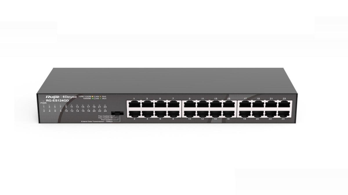 Ruijie Reyee RG-ES124GD 10/100/1000Mbps 24 Port Gigabit Ethernet Switch Metal Kasa Rackmount