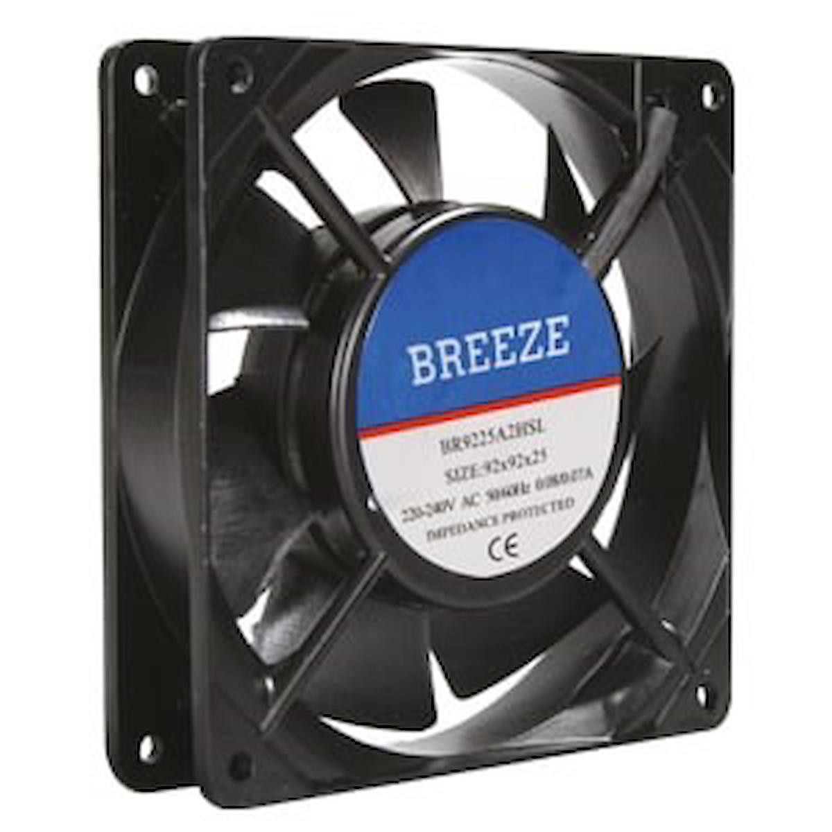 BRZ 02 120x120x38 Bilezikli Kablolu 220 VAC Fan