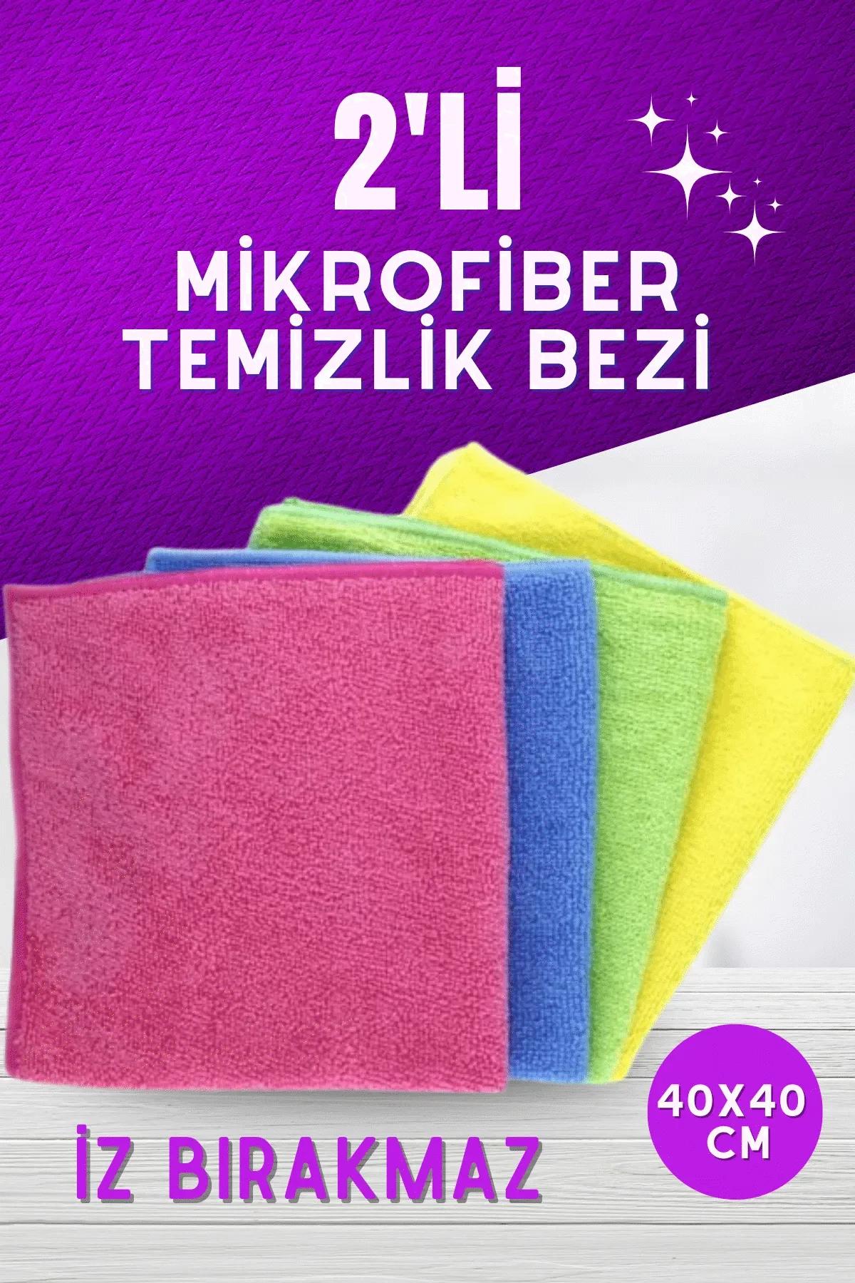 2'li İz Bırakmayan Mikrofiber Temizlik Bezi 40X40 CM