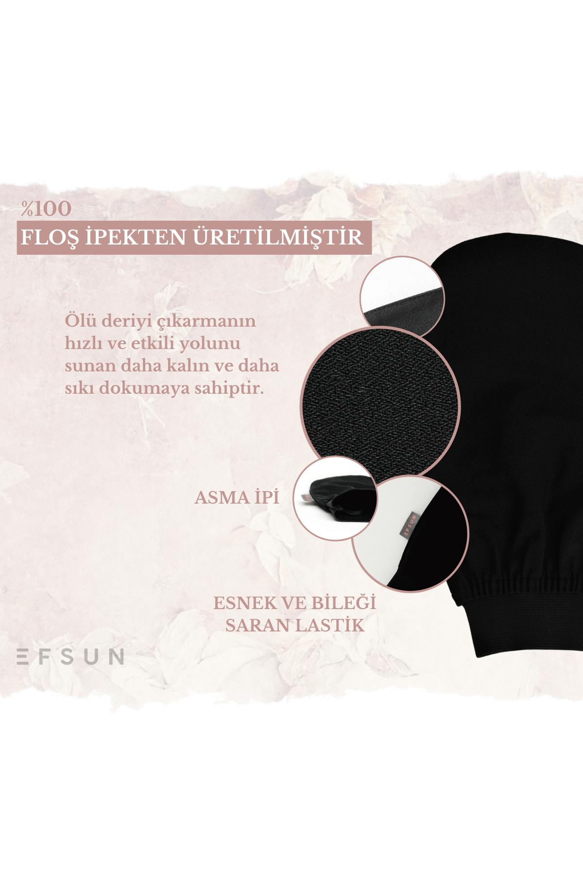 Banyo Duş Kesesi Peeling Eldiveni %100 Floş İpek Erkekler ve Kadınlar İçin, Premium Kese, Siyah