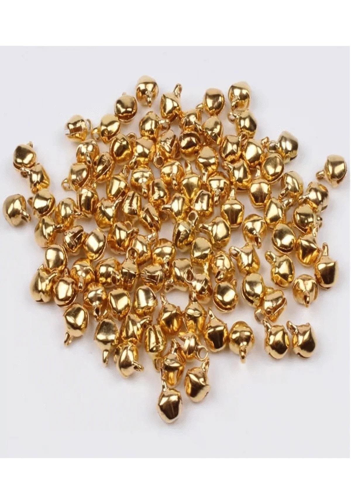 TİNEKE  100 Adet 12mm Gold Renk Kulplu Zil,çan,çıngırak,metal Amigurumi Zili,takı Aksesuar Yapımı