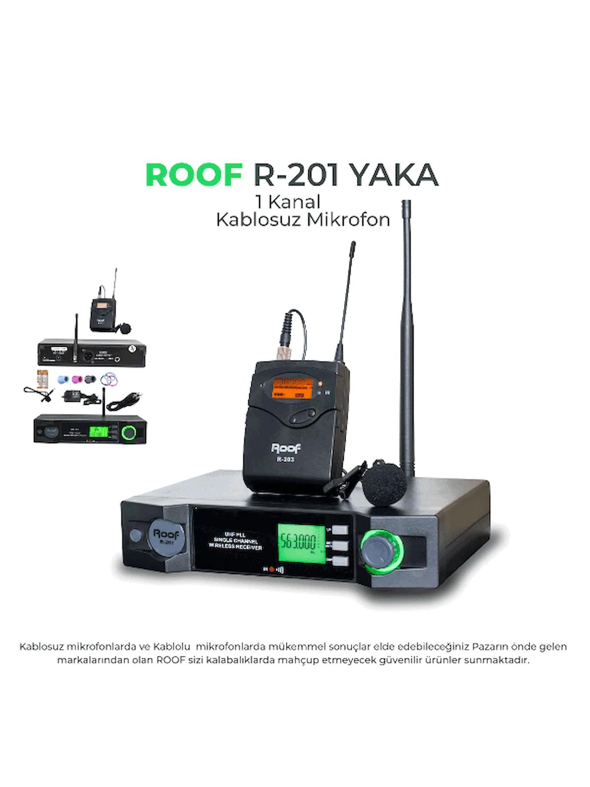 Roof R-201 Tek Yaka UHF Telsiz Mikrofon