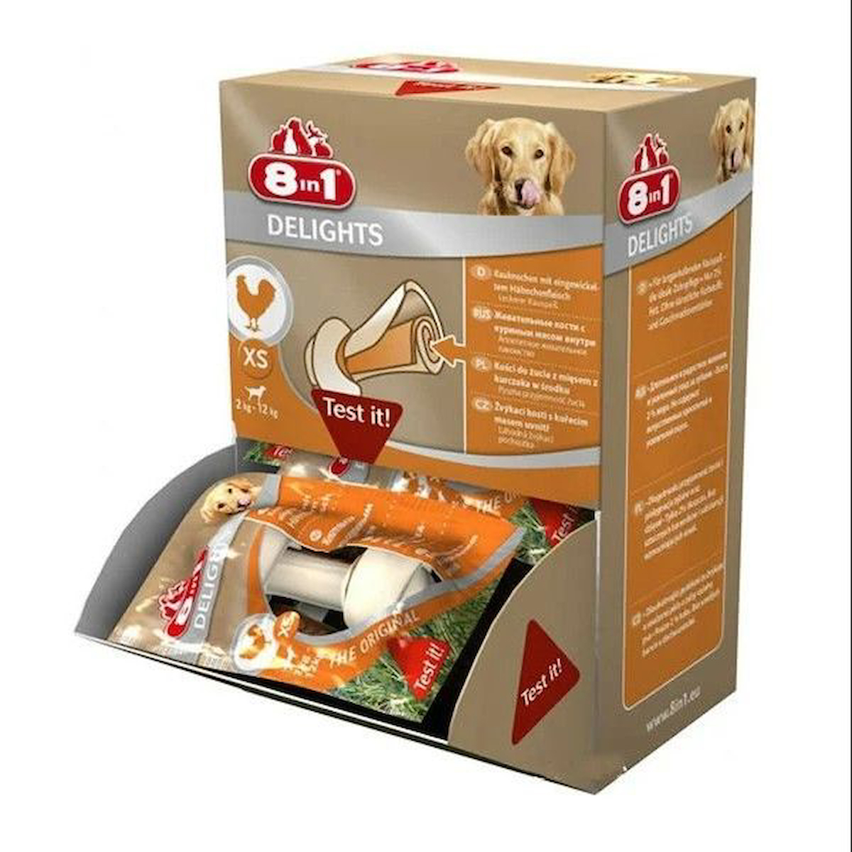 8 in 1 Delights Tavuklu Köpek Ödül Kemiği Xsmall 1 Adet