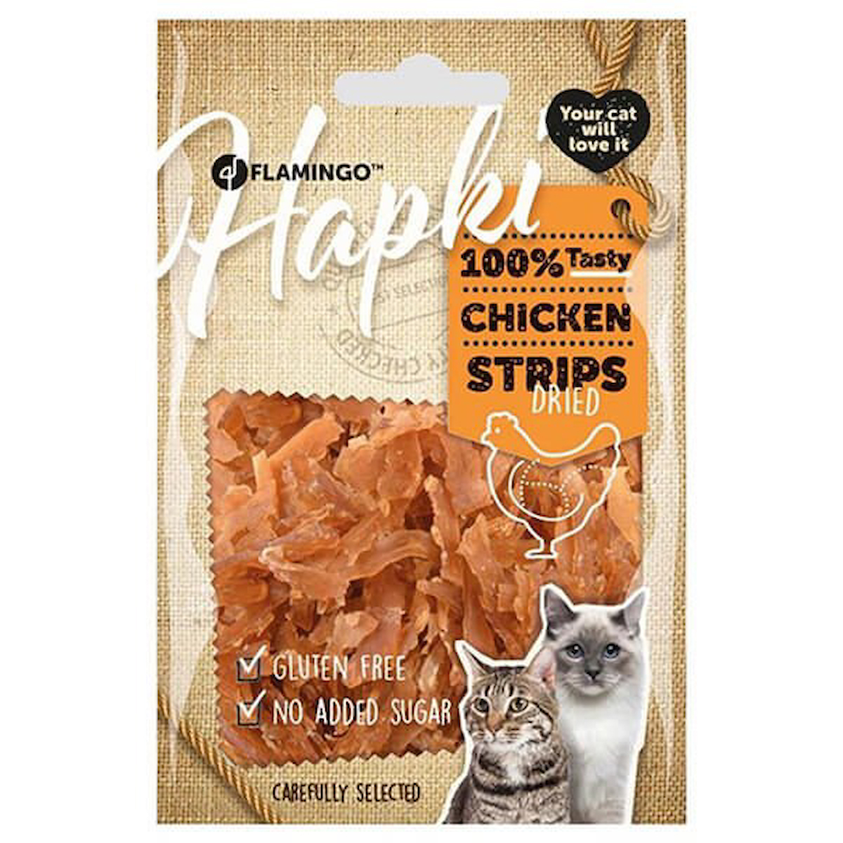 Flamingo Hapki Glutensiz Tavuklu Şerit Kedi Ödül Maması 50 Gr