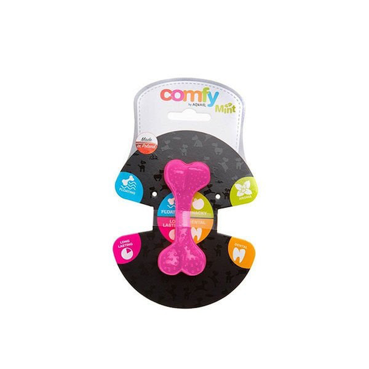 Aquael Comfy Dental Naneli Diş Kaşıyıcı Köpek Kemik Oyuncağı Pembe 8.5 Cm