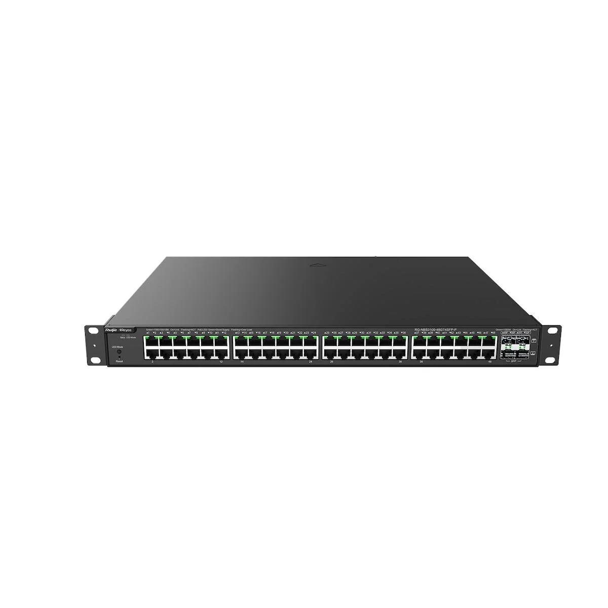  Ruijie Reyee RG-NBS3100-48GT4SFP-P 48 Port Gigabit 4X1 GB SFP Uplink 370W Yönetilebilir Rackmount PoE Switch