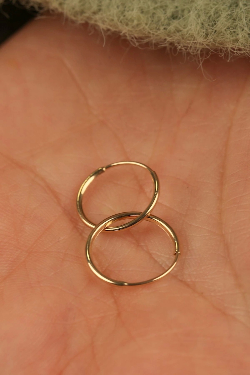 14 Ayar 1 cm Halka Altın Küpe