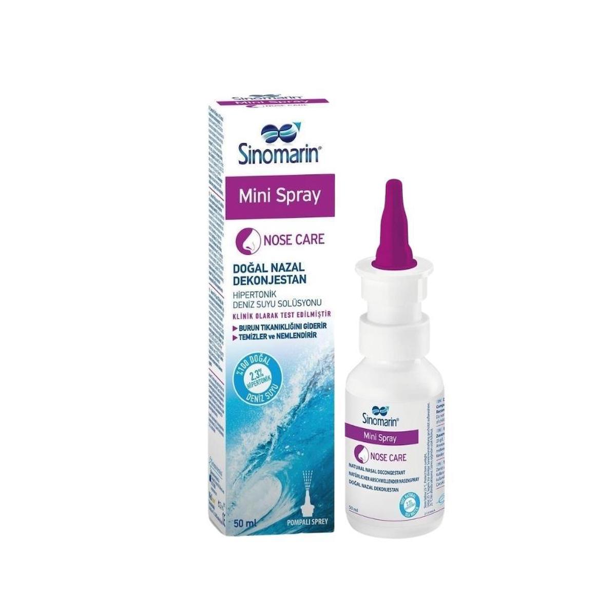 Mini Spray Hipertonik Deniz Suyu Solüsyonu Pompalı Sprey 50ml