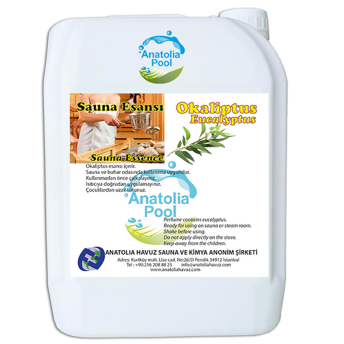 Anatolia Pool Sauna Buhar Esansı Okaliptus 5 Lt (Sauna Essence Eucalyptus)