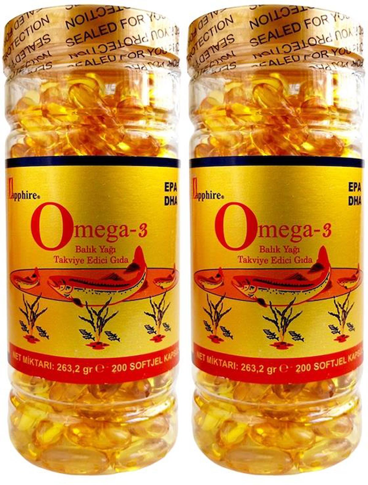 Sapphire Omega 3 1000 Mg Balık Yağı 2x200 Softgel