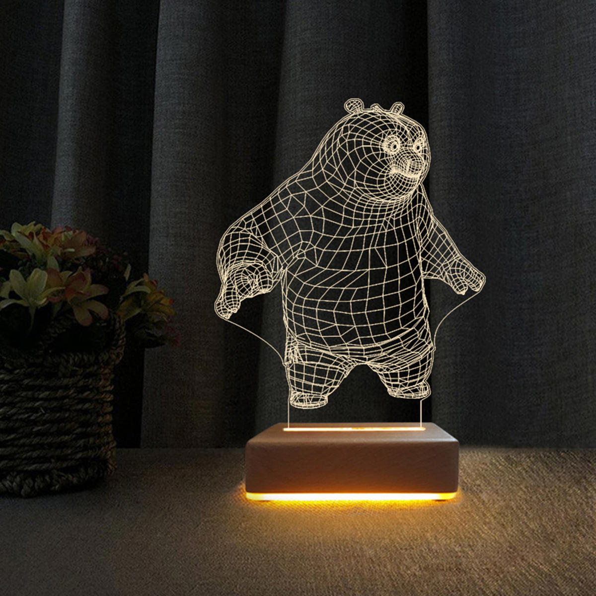 3D Led Gece Lambası Panda Tasarımı Gece Lambası Çocuklar İçin Hediye