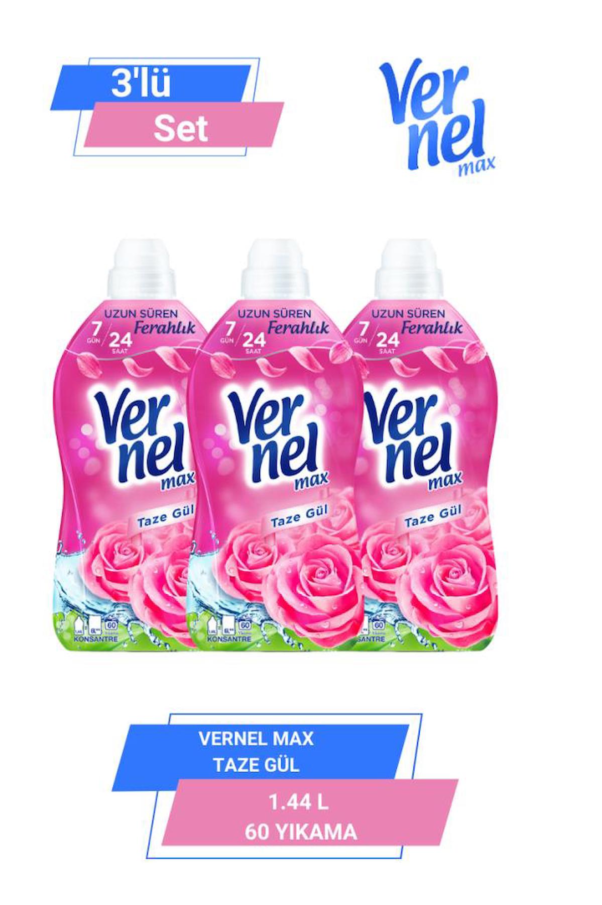 VERNEL MAX TAZE GÜL 1.44L 60 YIKAMA  3'lü  Set