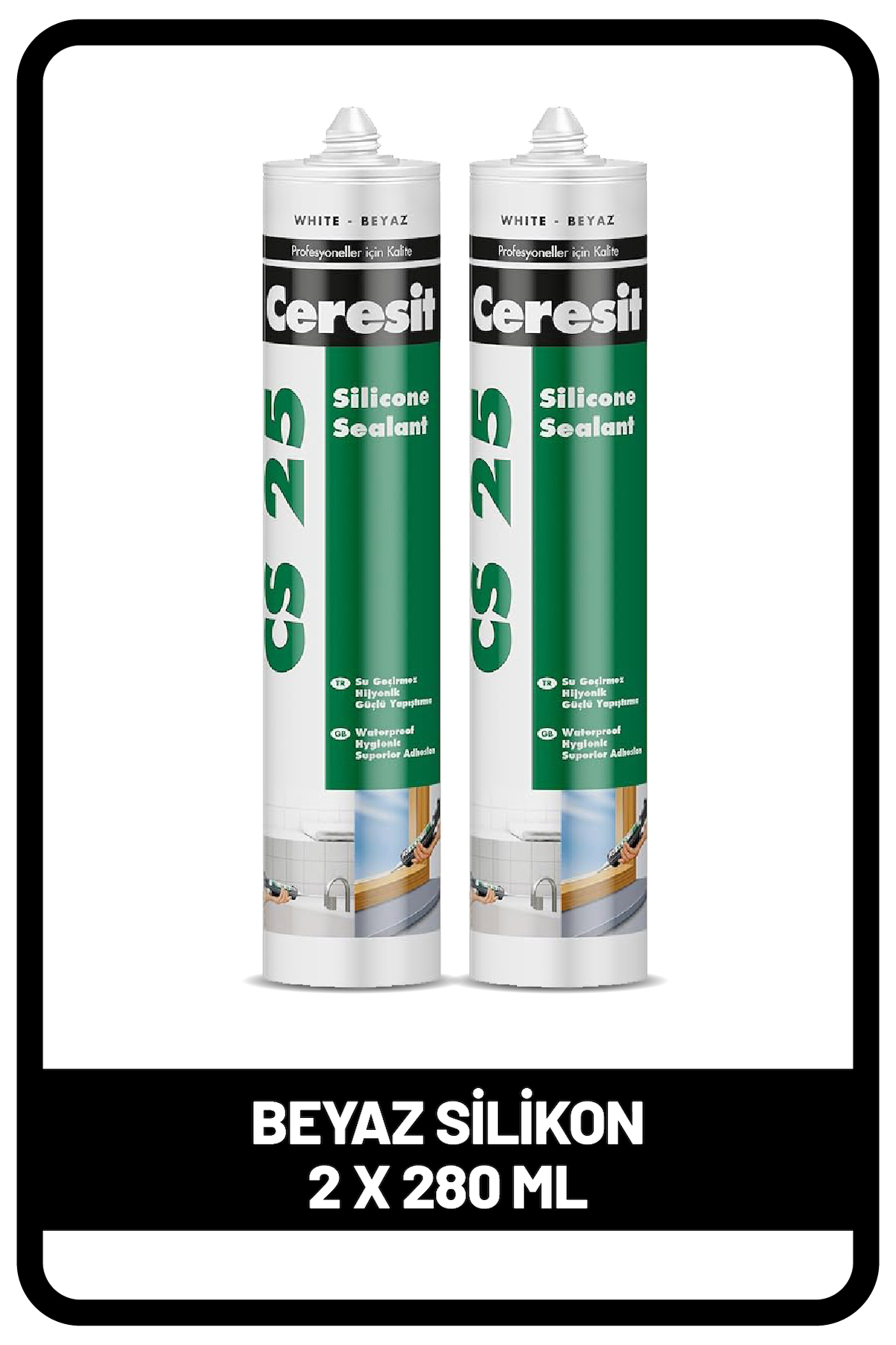 Ceresit CS 25 Beyaz Silikon, 280ml x 2 adet