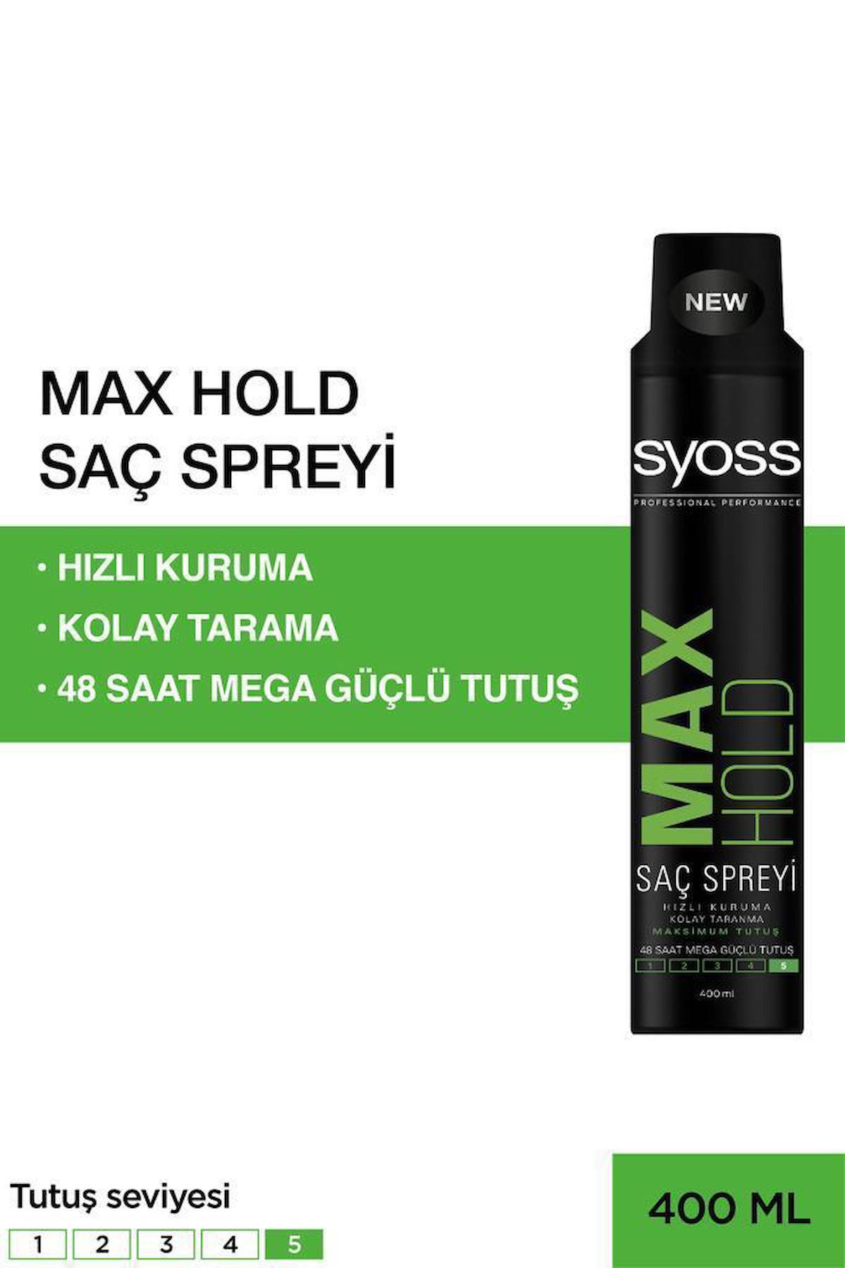 Syoss Maksimum Tutuş Sprey 400 ml x 2 Adet