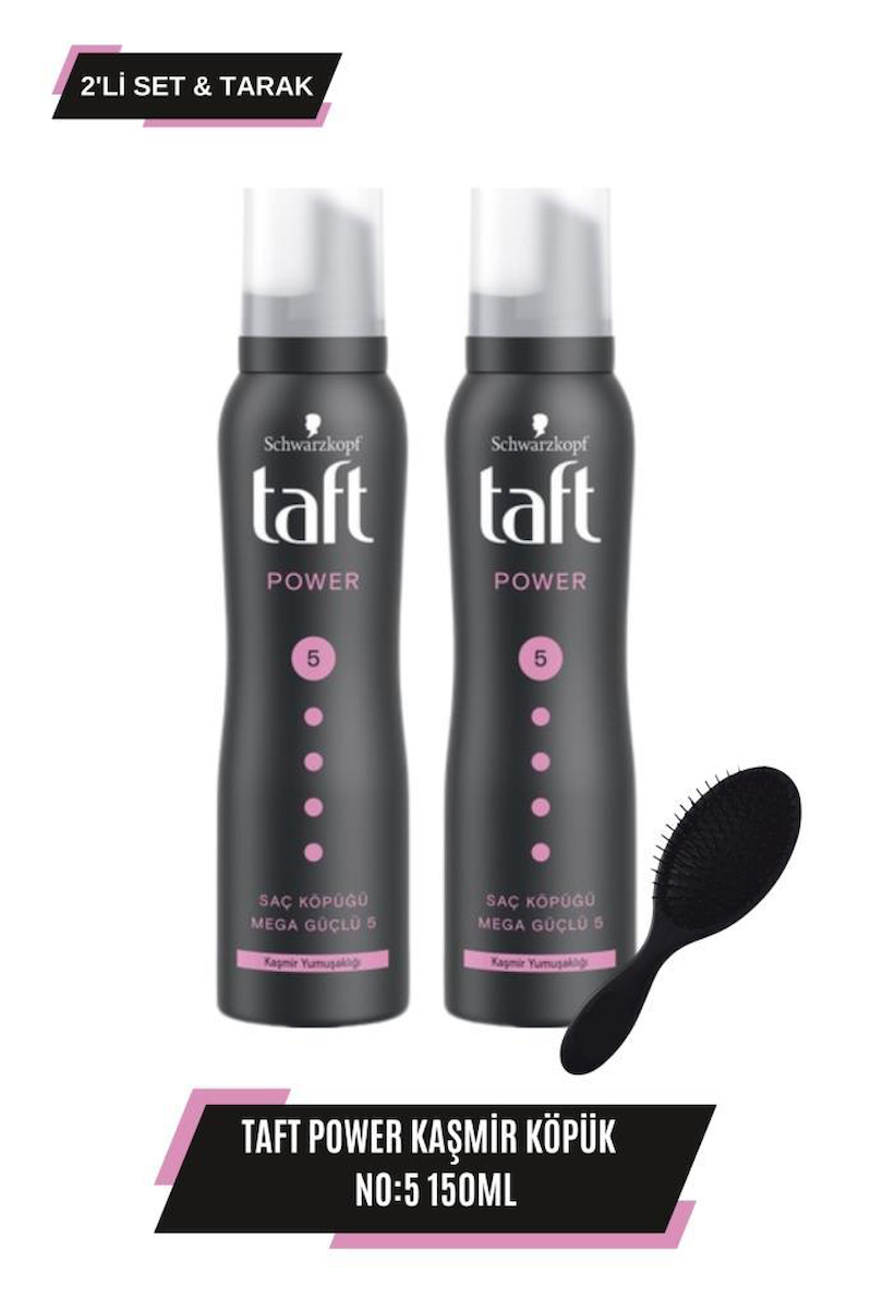 Taft Power Kaşmir Köpük 150ml X 2 Adet+Tarak