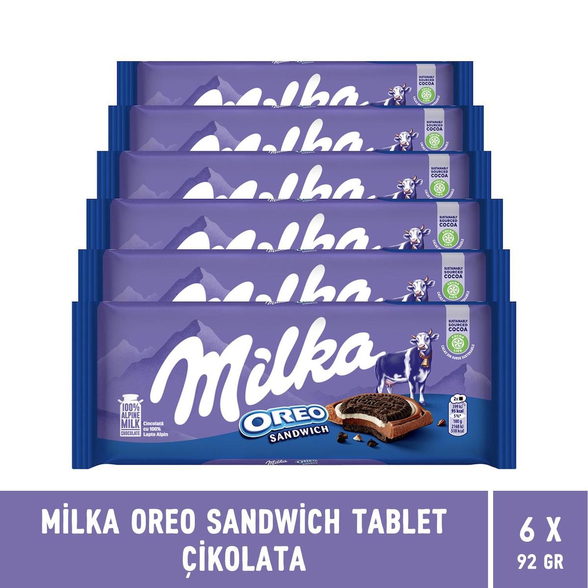 Milka Oreo Sandwich Tablet Çikolata 92 gr - 6 Adet