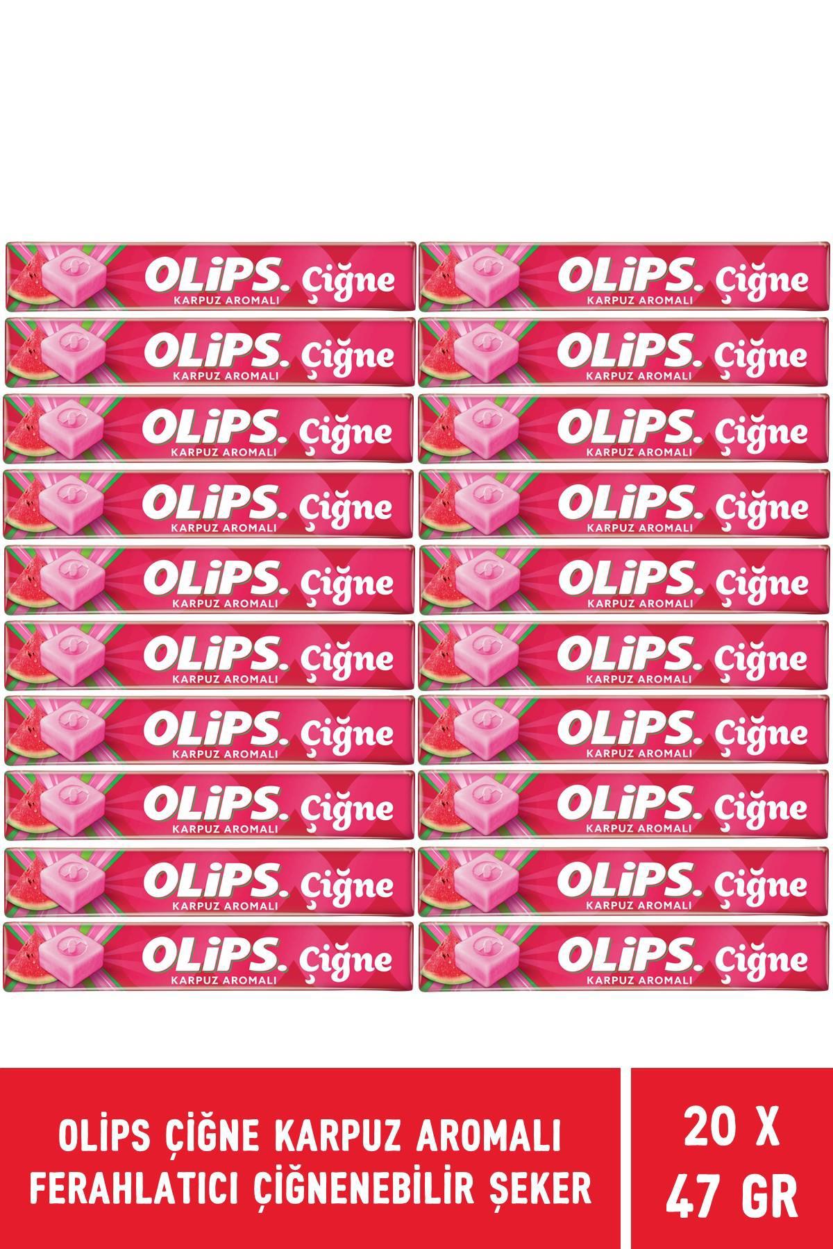 Olips Çiğne Karpuz Aromalı Ferahlatıcı Çiğnenebilir Şeker 47 gr - 20 Adet