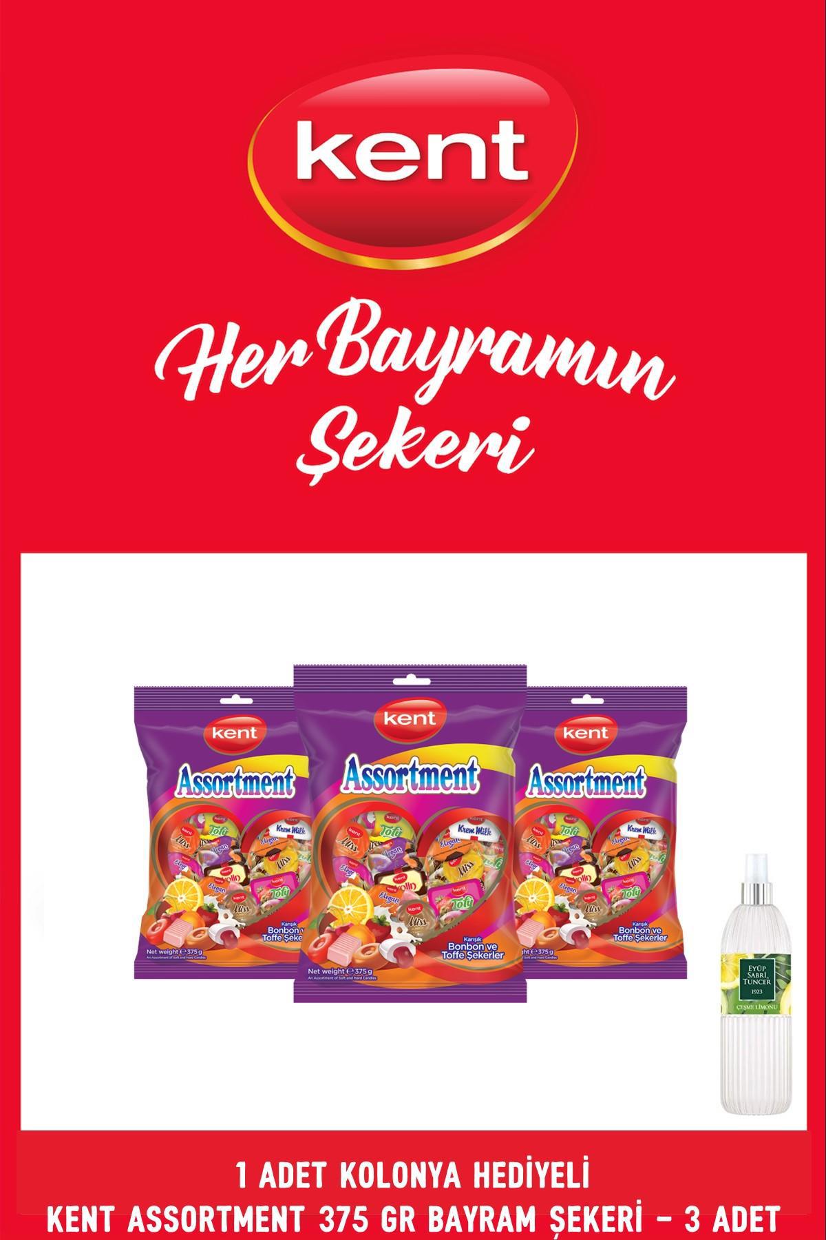 Kolonya Hediyeli Kent Assortment Karışık Bayram Şekeri 375 gr - 3 Adet