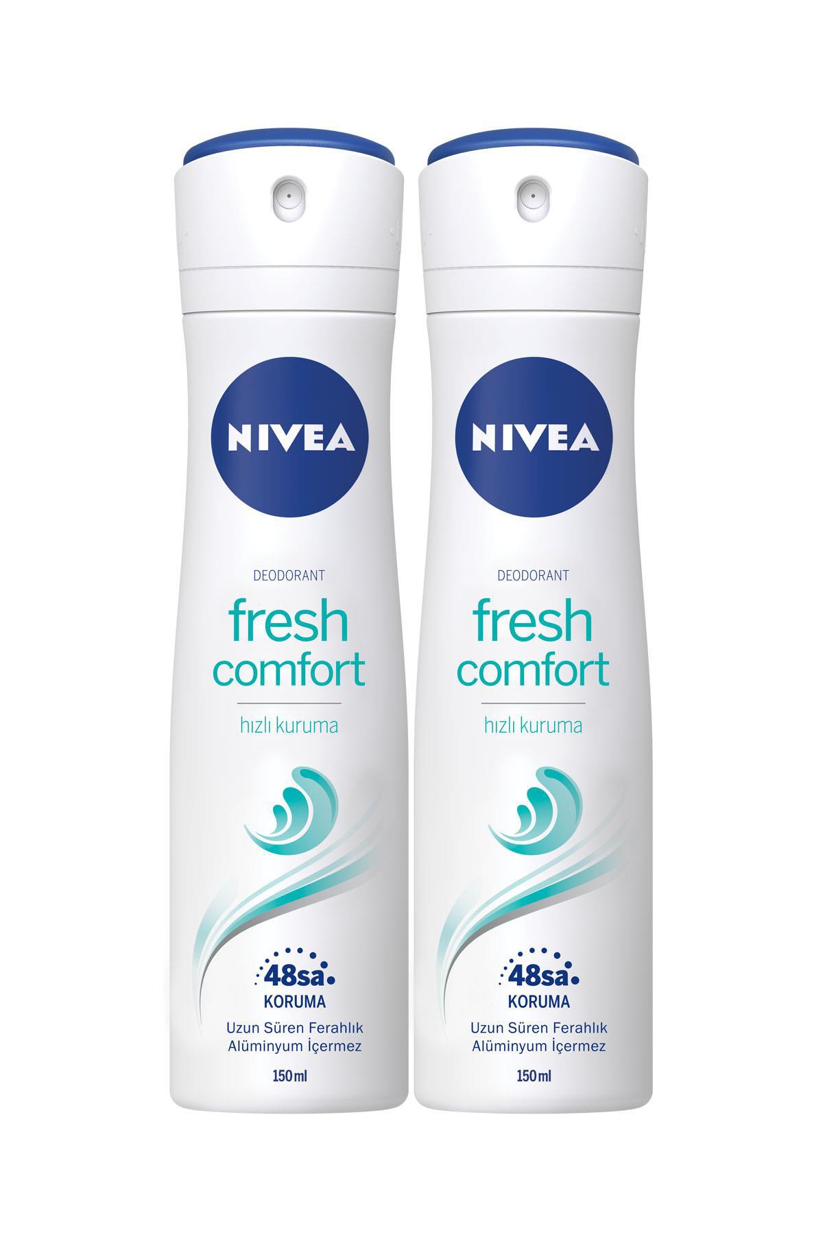 Nivea Fresh Comfort Pudrasız Kadın Sprey Deodorant 150 ml x 2