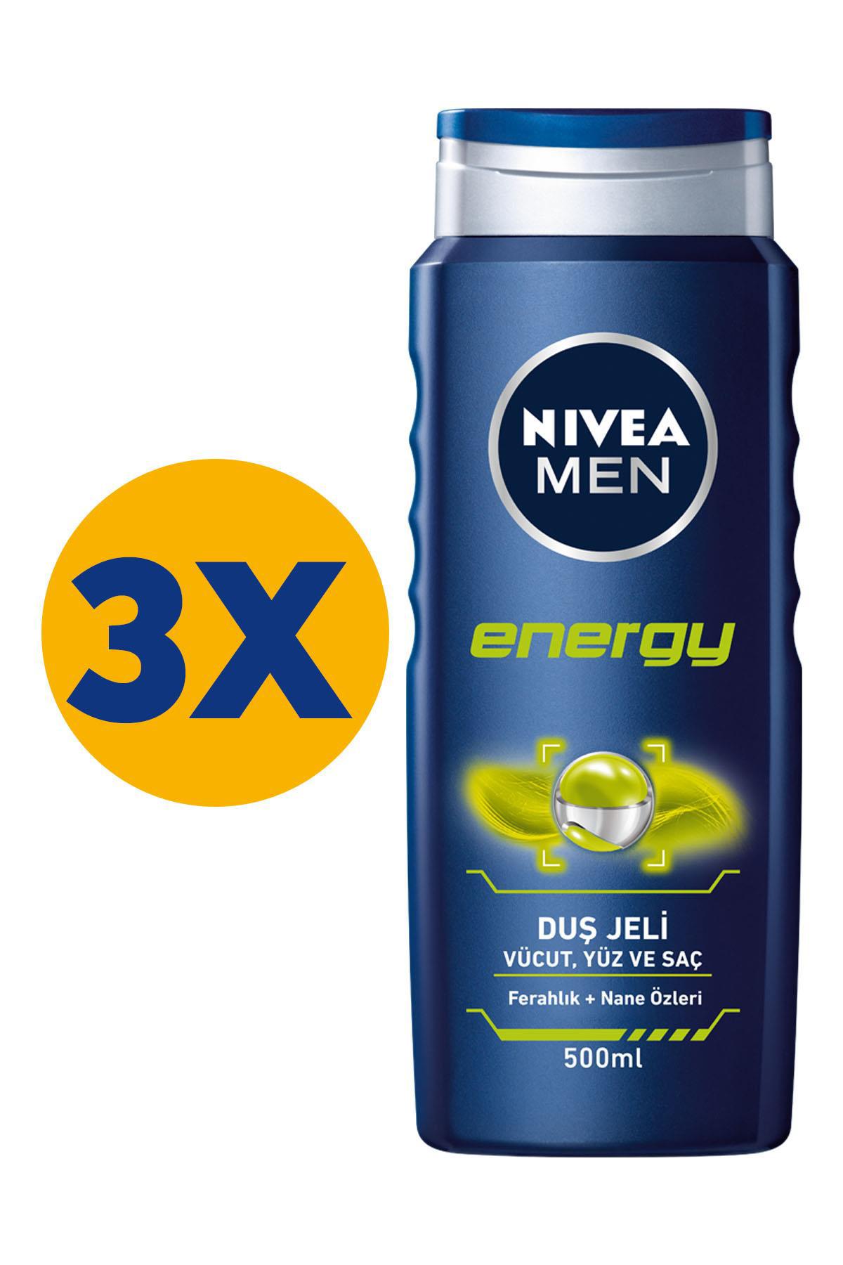 Nivea Men Energy Ferahlatıcı Tüm Ciltler İçin Duş Jeli 3 x 500 ml