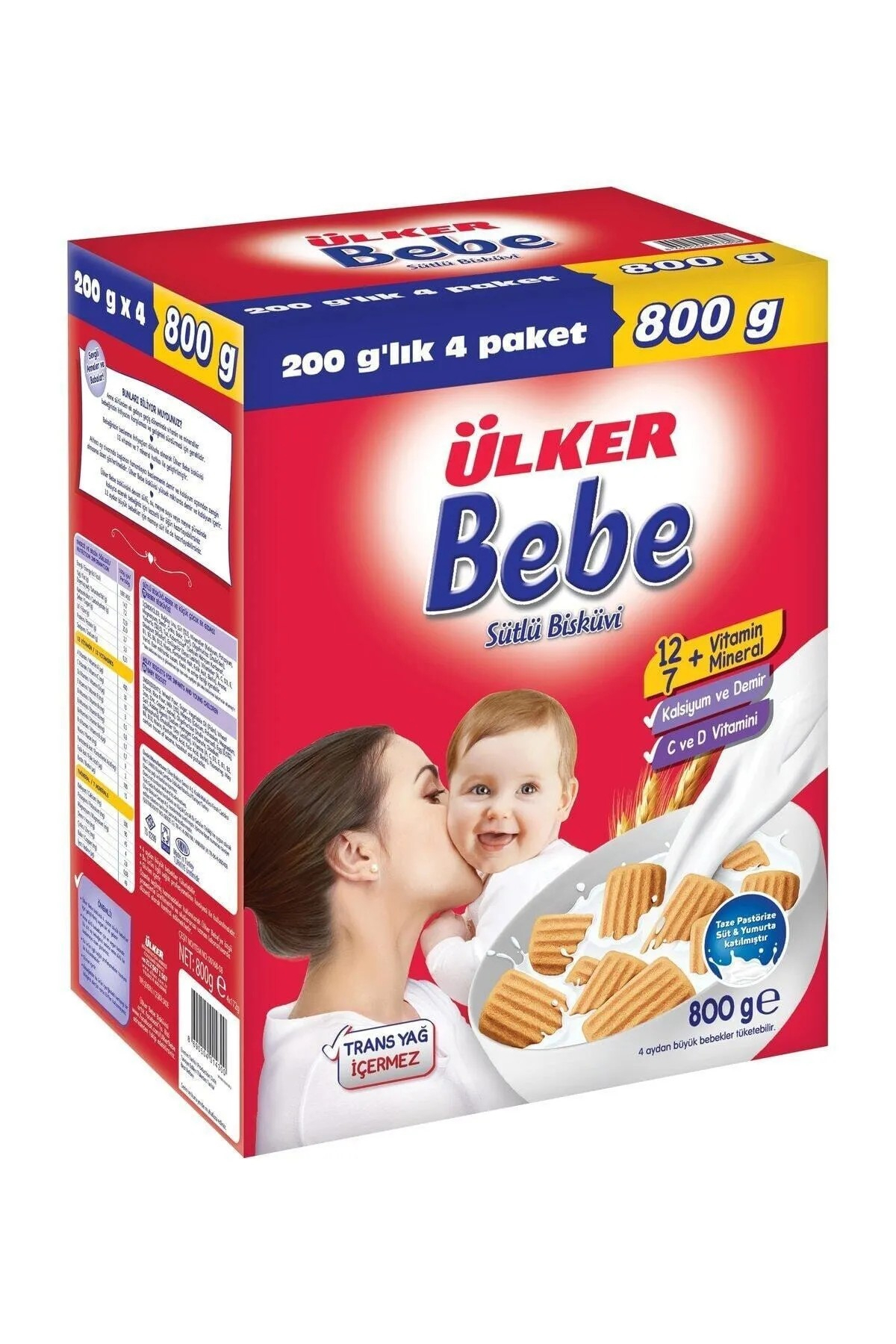 Ülker Bebe Bisküvisi 4x200 gr x 4 adet (3200 gr)