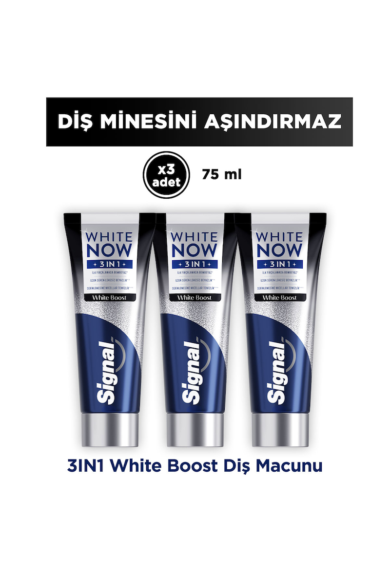 Signal White Now Diş Macunu 3 in 1 White Boost 75 ml x3