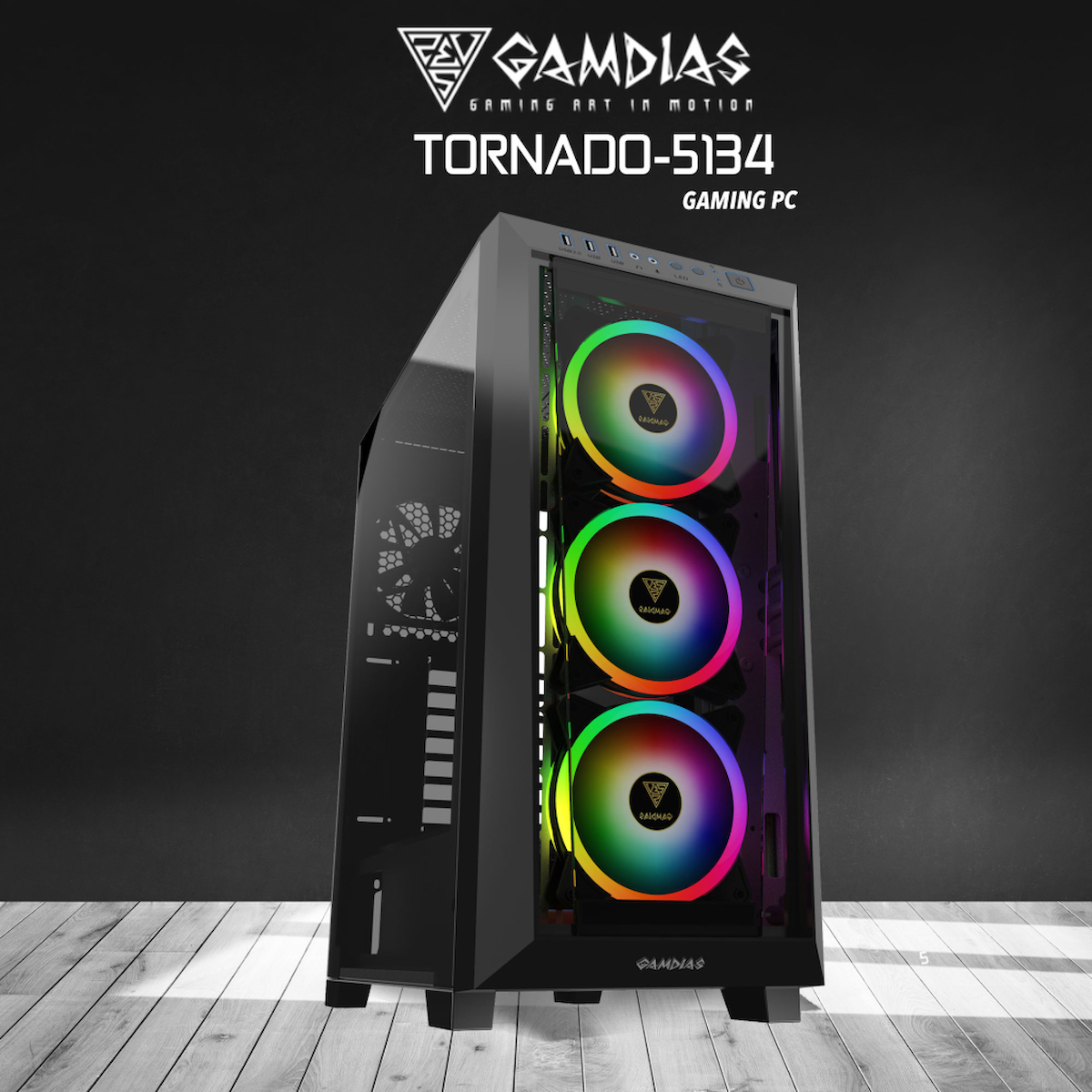 TORNADO-5134, i5-13400F, 32Gb DDR5 Ram, 1Tb NVMe SSD, 8Gb GDDR6 RTX4060 Ekran Kartı, 1600W Kasa, Free Dos GAMING PC