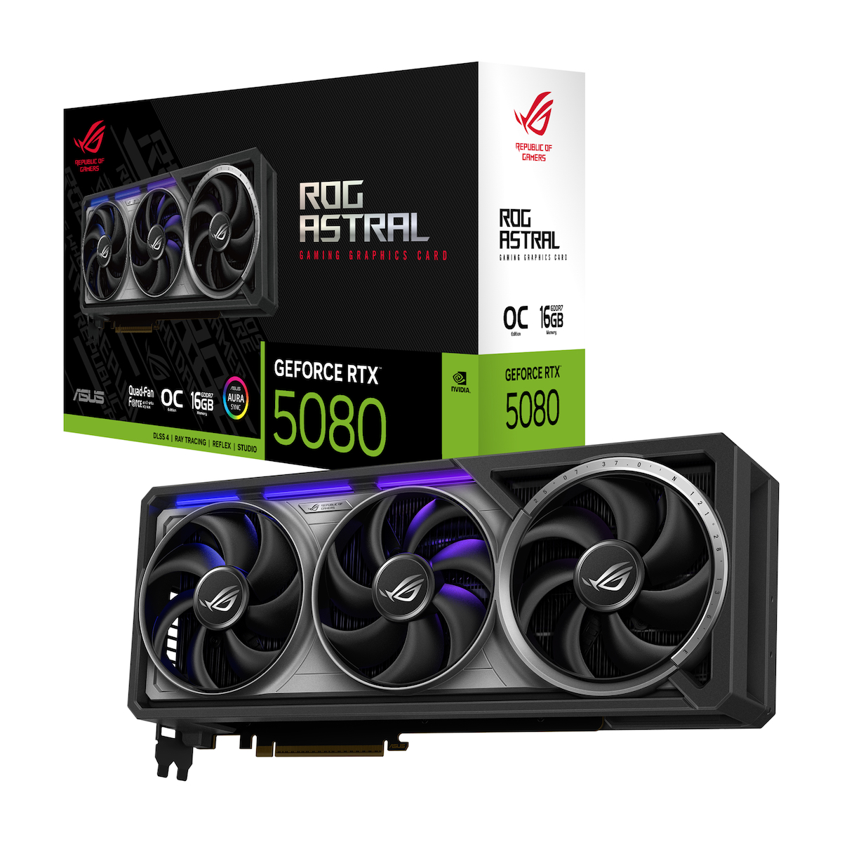 16GB ROG-ASTRAL-RTX5080-O16G-GAMING GDDR7 256Bit 2xHDMI 3xDP RGB DLSS4