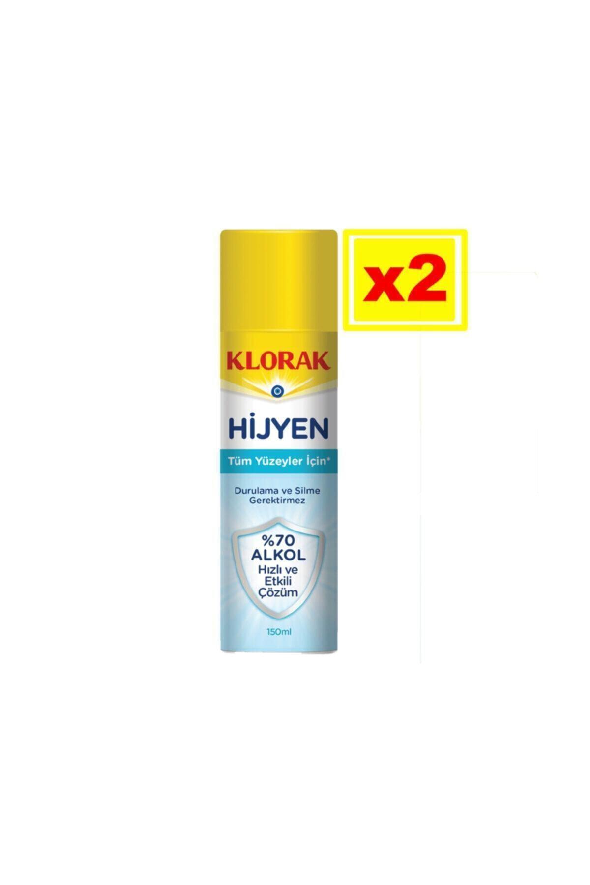 Hijyen Tüm Yüzeyler Için %70 Alkol Hızlı Ve Etkili Çözüm 150 Ml 2 Li Set