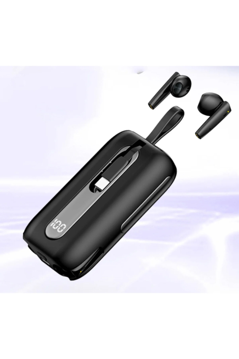 TWS-T21 POWERBANKLI KULAKİÇ İ5200 MAH BATARYALI LİGHTNİNG VE TYPE-C KABLOLU OYUNCU KULAKLIĞI