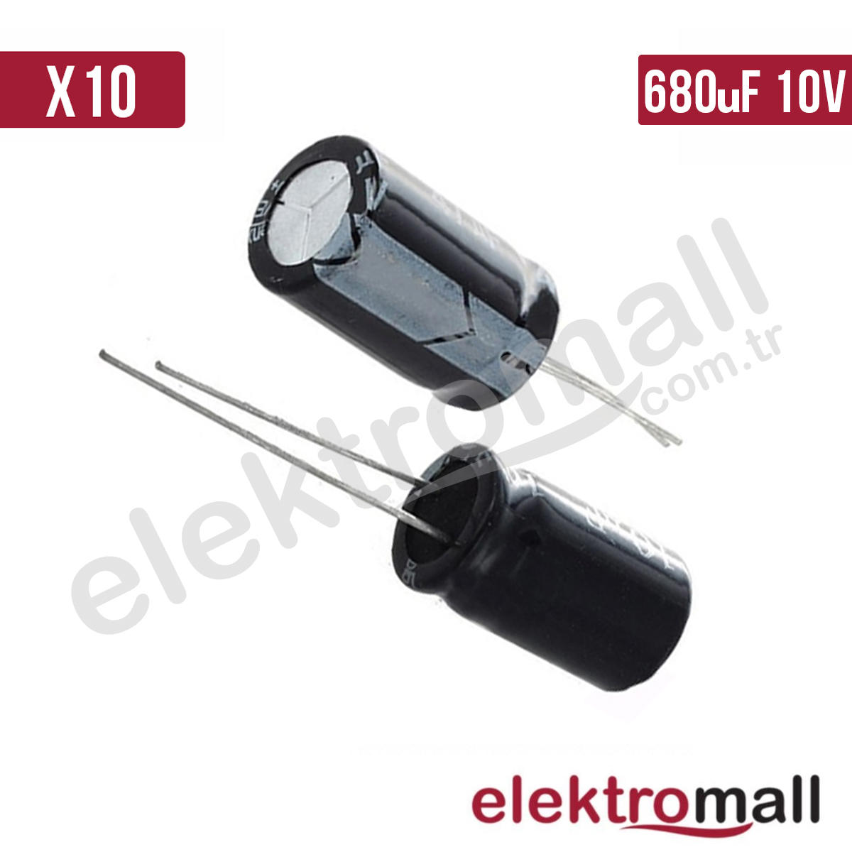 680 UF 10V Elektrolitik Kondansatör - 10 Adet