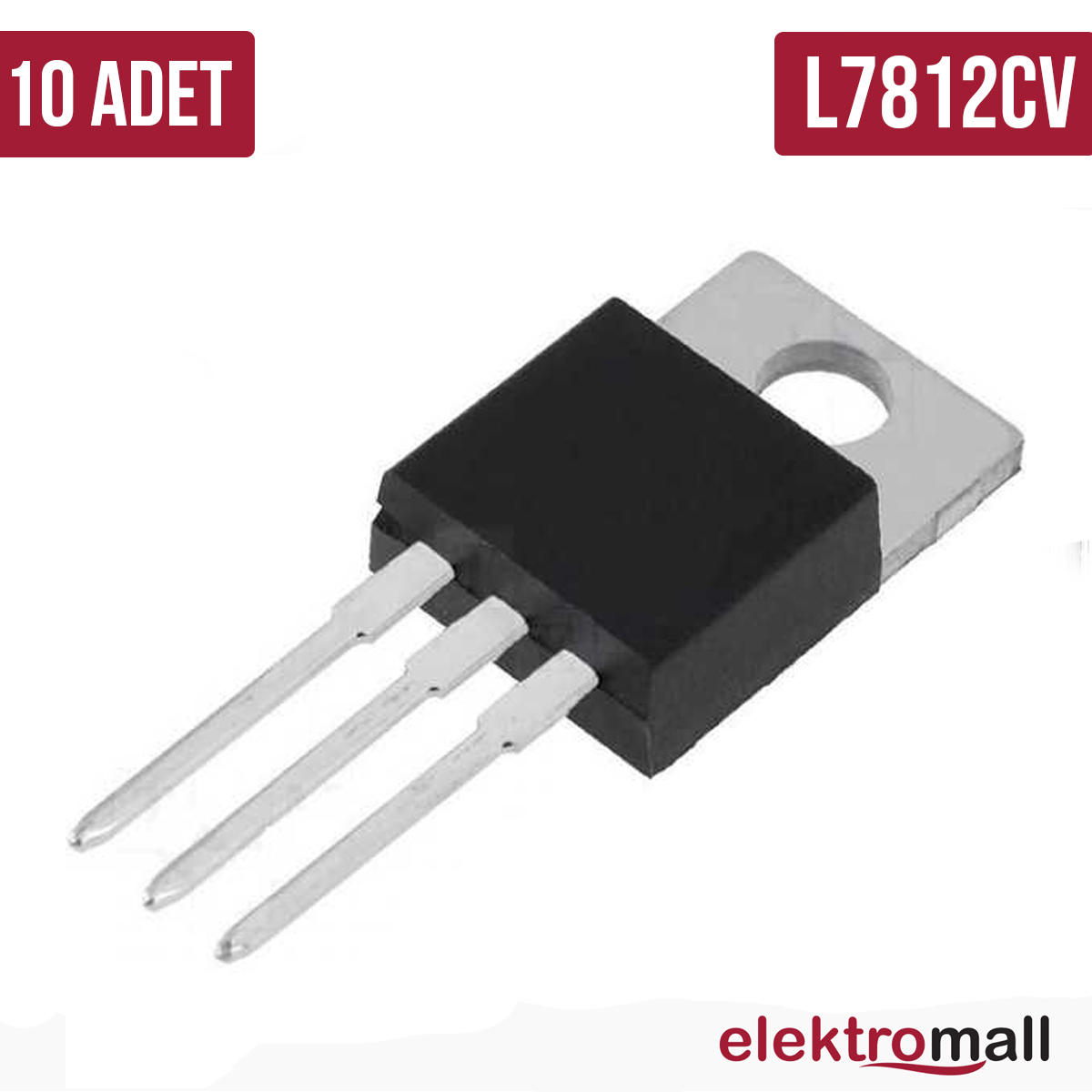 7812 TO-220 +12V 1A REGÜLATÖR - 10 ADET