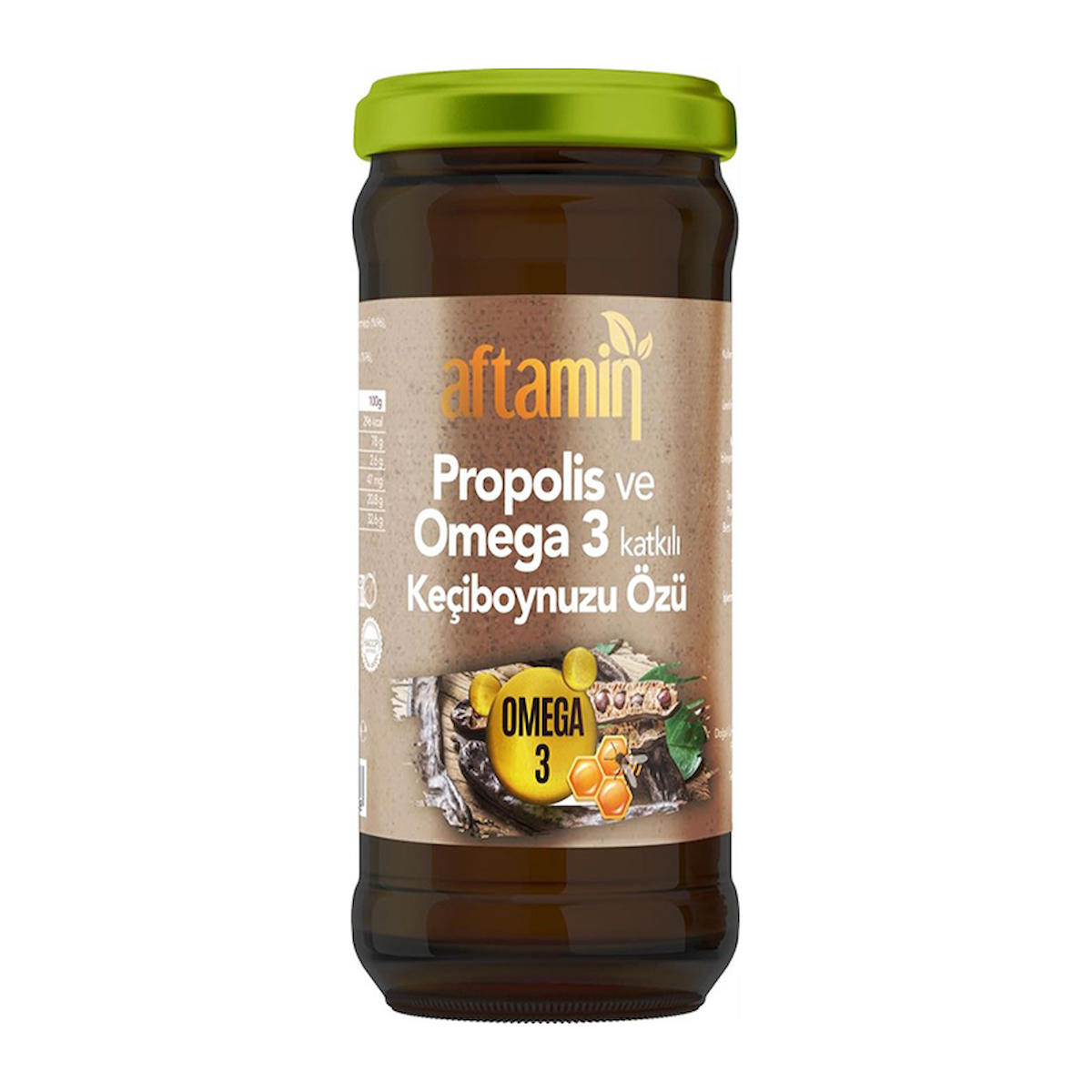 Aftamin Omega 3 ve Propolis İçeren Keçiboynuzu Özü 640 G (Kaşıklı) 